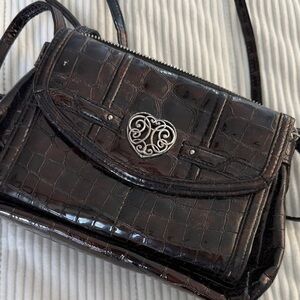 Elegant Black Crocodile Pattern Women's Bag